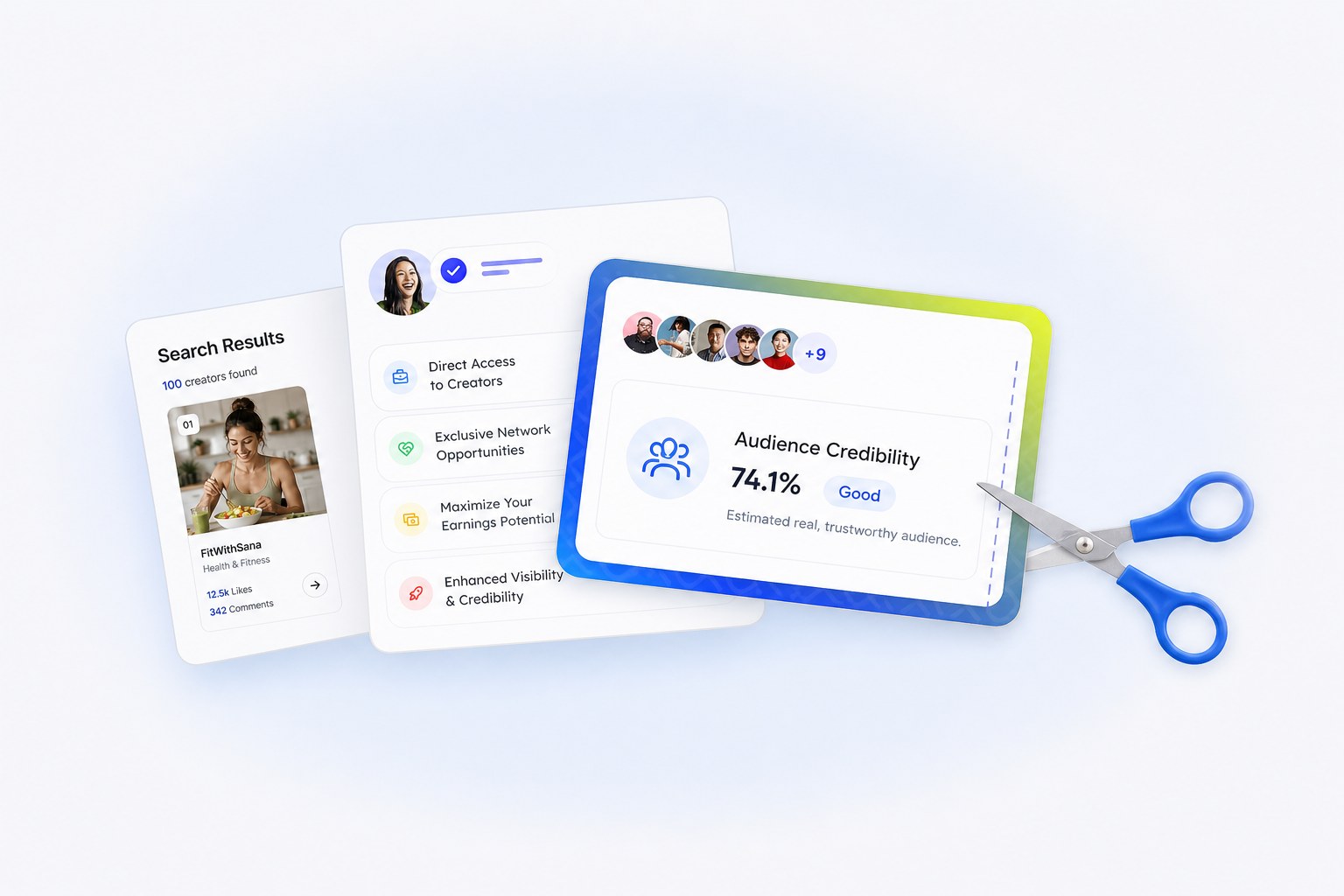 Three versions of a social media report showing how to trim the template per campaign