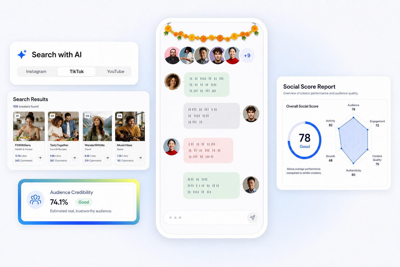 Multilingual comment thread sorted by sentiment on a social media analytics platform