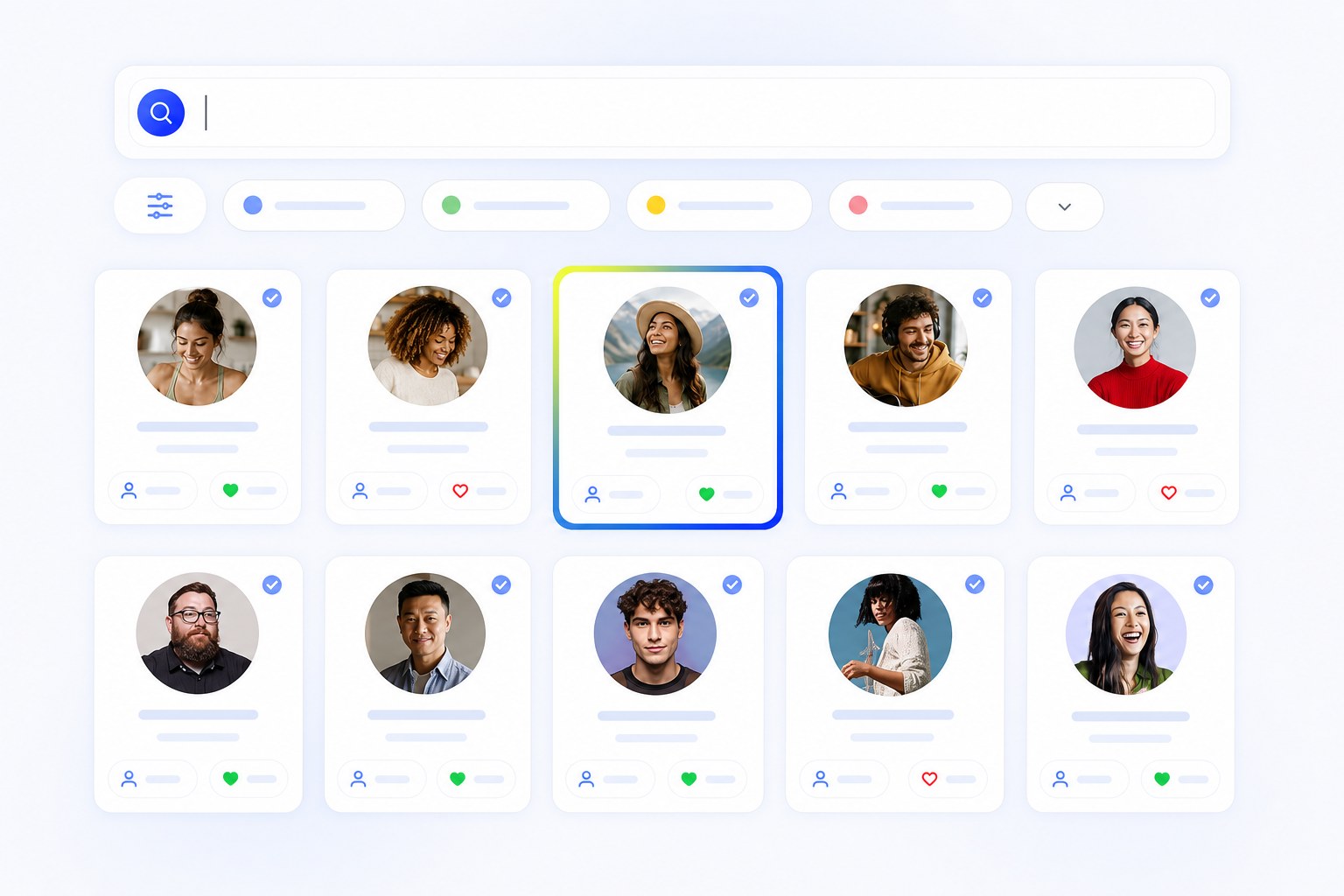 Creator search results grid for a real brief on an influencer marketing platform