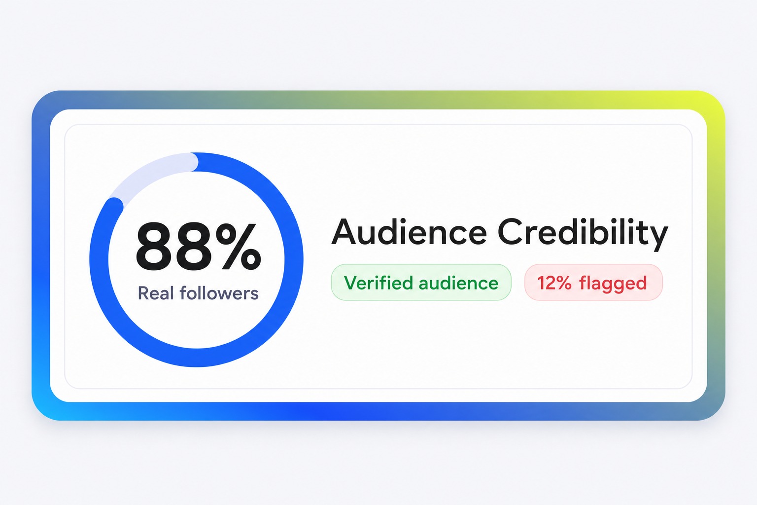 Real follower score with fake follower, bot activity and suspicious growth checks